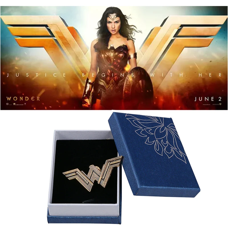 

2017 Movie Wonder Woman Superhero Diana Prince Badge Metal Brooches Pin Halloween Carnival Cosplay Accessories Prop Adult Women