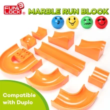 Funlock Duplo Marble Run Assemble Plastic Slide Building Blocks Parts Toys for Children