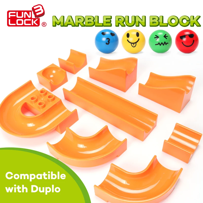 Funlock Duplo Marble Run Assemble Plastic Slide Building font b Blocks b font Parts font b