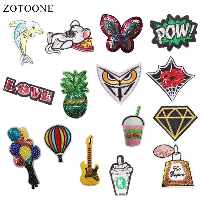 ZOTOONE нашивки с буквами гитарные бриллиантовые наклейки утюг на одежду термопечать аппликация вышитые