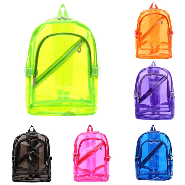 Waterproof Backpack Transparent Clear Plastic For Teenage Girls PVC