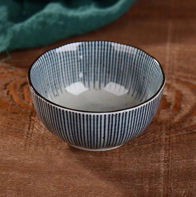 1 PC Ceramic Rice Bowl Japanese Style Seasoning Dipped Sauce Bowl Retro