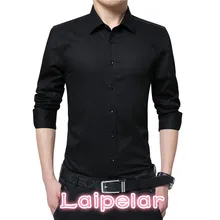 Laipelar Для мужчин Модная блуза рубашка с длинными рукавами, деловая, общественная рубашка сплошной Цвет с отворачивающейся горловиной плюс Размеры работа блузка брендовая одежда