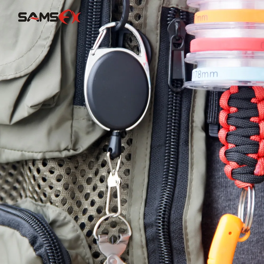 SAMSFX инструменты для ловли нахлыстом Zinger Втягивающее приспособление для извлечения троса выдвижная катушка рыболовные снасти держатель значка рыболовные снасти коробки
