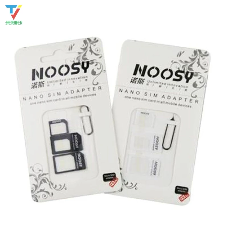 3000 компл./лот 4в1 Noosy Nano sim-карта+ микро сим-карты+ стандартный адаптер для сим-карты изменение с извлечения pin для Iphone