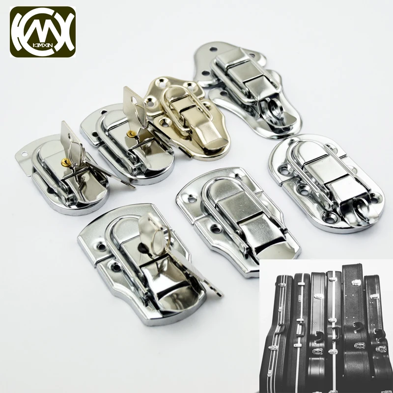 5pc 49*93mm Iron Silver Luggage Guitar Musical Trolley Flight Case Button Knot Drawbolt Closure Latch For Gift Boxes KMX W-159N