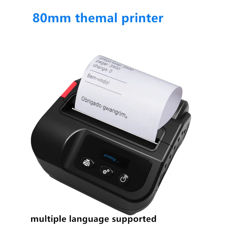 Принтер bluetooth 80 мм Термальный чековый принтер штрих-код QR код магазин этикеток банкнот мини портативный принтер
