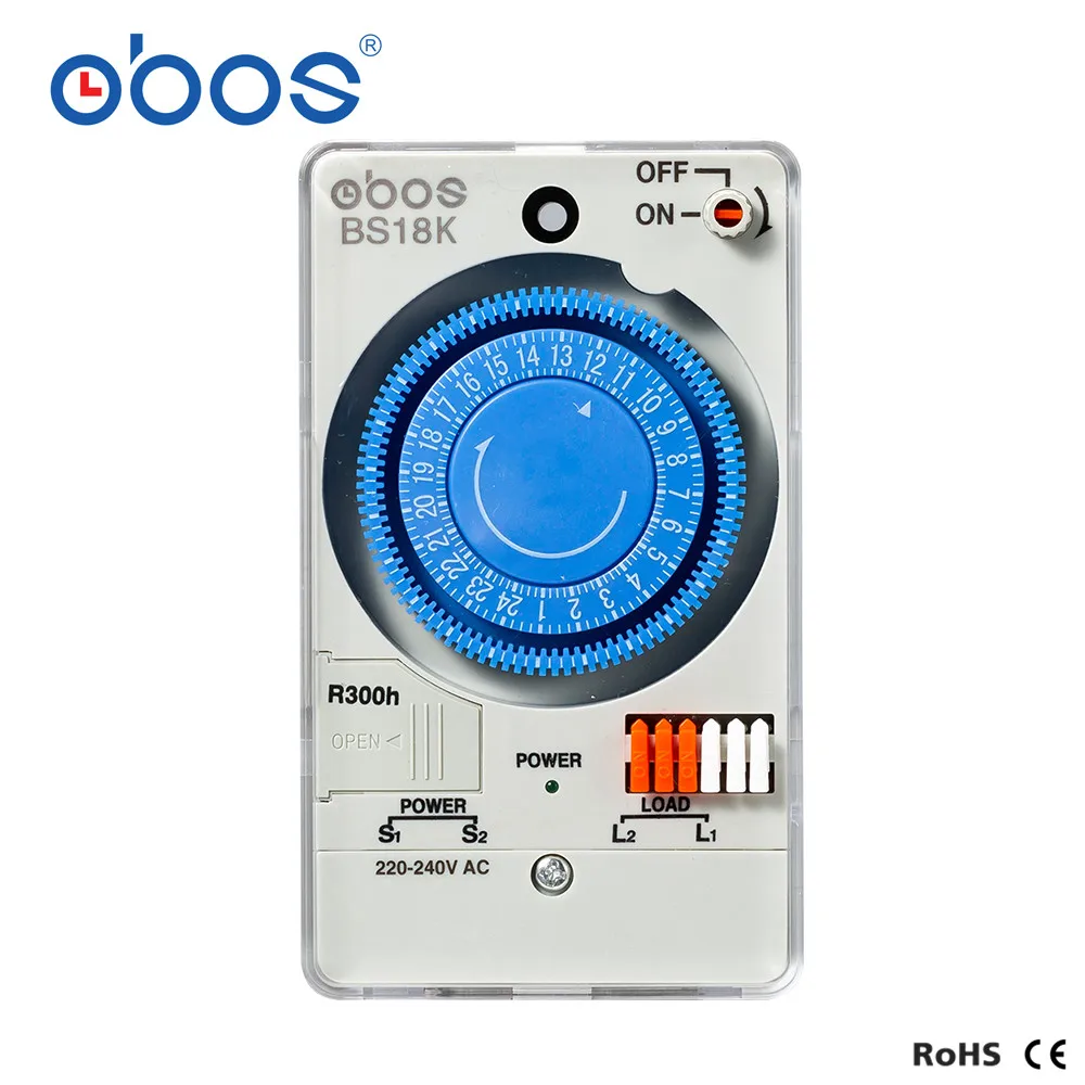 OBOS 50/60 Гц 220 В таймер механический 24 часа переключатель времени с 48 раз ВКЛ/ВЫКЛ в