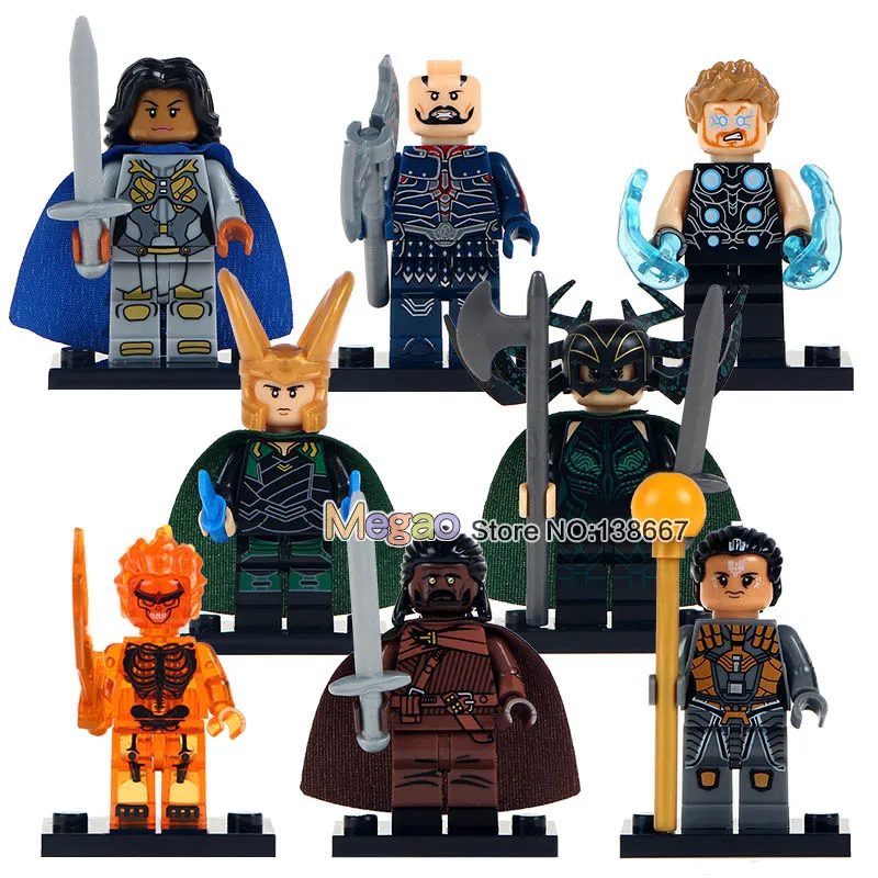 

Super Heroes Single Sale Heimdall Surtur Valkyrie Thor Executioner Hela Loki Building Blocks Toys for Children X0185