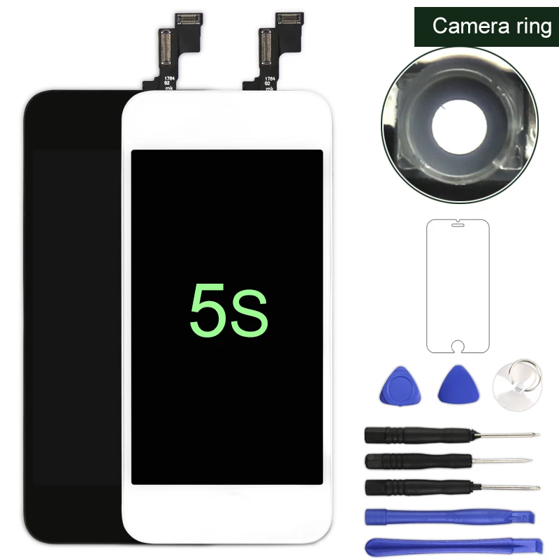 

DHL 10pcs New Alibaba China Highscreen For Iphone 5c 5g 5s Lcd Display Digitizer Touch Panel Screen + Camera Ring Free ship