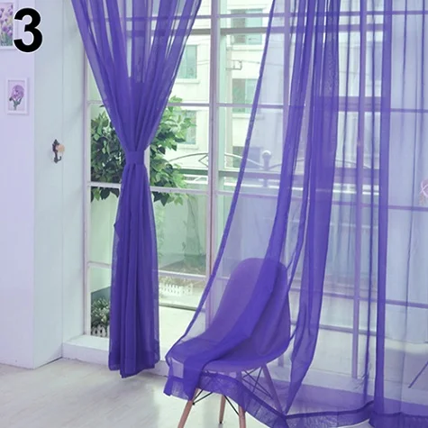 Европейский и американский стиль, белая пряжа, занавески для окна, тюль, сплошная дверь, занавеска на окно, драпированная панель, отвесное украшение для дома, спальни - Цвет: Purple