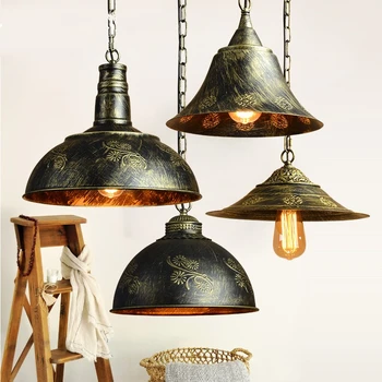 

American Retro Pendant Lights Industrial Wind Style Iron Art Hanging Lights Dining Room Restaurant Kitchen Lighting Fixtures