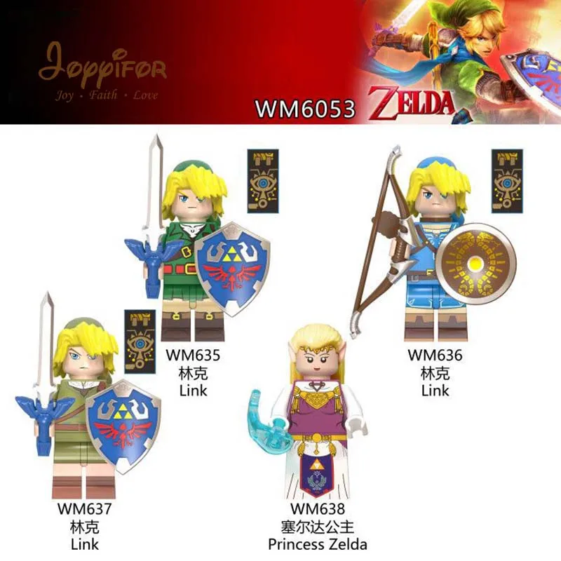 

FGHGH Zeldaa knight Shield Princess Compatible Action Figure Building Blocks To Children Friends Toys WM6053
