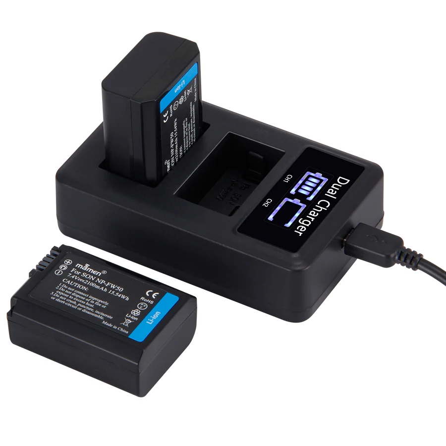 Günstig 4 stücke 2100mAh NP FW50 NP FW50 NPFW50 Digital Kamera Batterie + LCD Dual Ladegerät für Sony NEX 3 a7R a6500 a6300 a6000 a5000 a3000