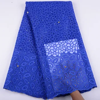 

Embroidery Bridal African French Lace Fabric With Stones High Quality African Tulle Lace Fabric 5 Yards A1424