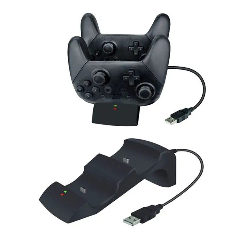 Portable Charging Station Fast Joystick Dual Dock Charger Handle Holder Controller with LED Indicator for Switch Pro Game Parts |