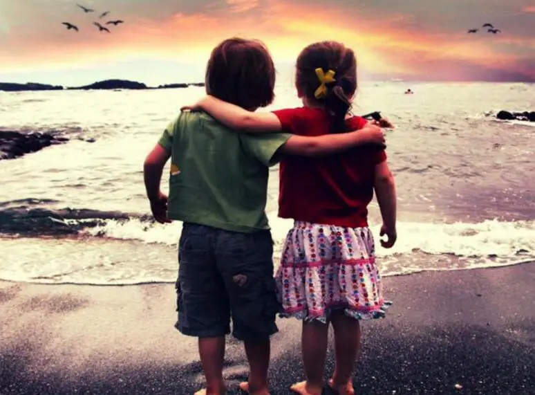 scenery sea boy and girl