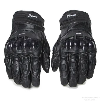 

MJ MOTO Motorcycle Gloves Leather Moto Bike Racing Gloves Knight Ride Driving Riding Glouves Motorbike Hard Kuckle Black White
