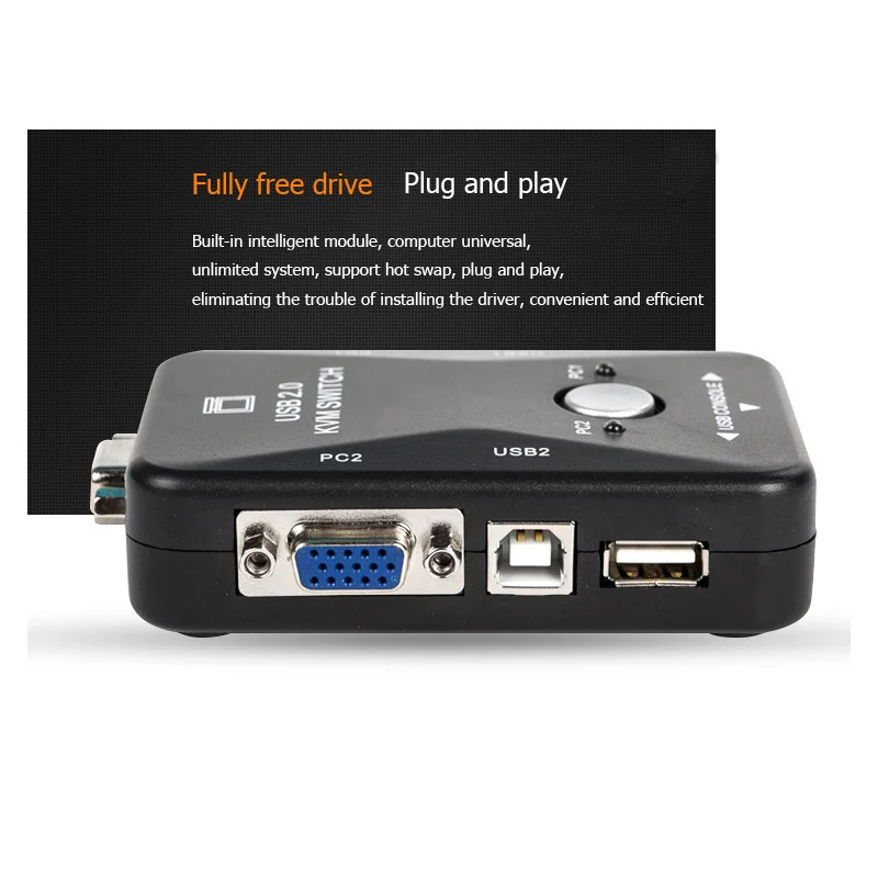  USB 2.0 KVM Switch High Quality 2 Port usb Switcher 1920*1440 VGA SVGA Switch Splitter Box for Comp