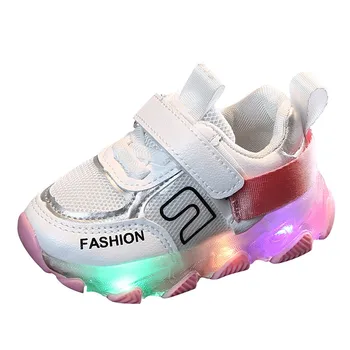 

Children Kid Baby Girls Boys Letter Led Luminous Sport Run Sneakers Casual Shoes For Girls Shoes For Boys Brand Kids Shoe #Zer