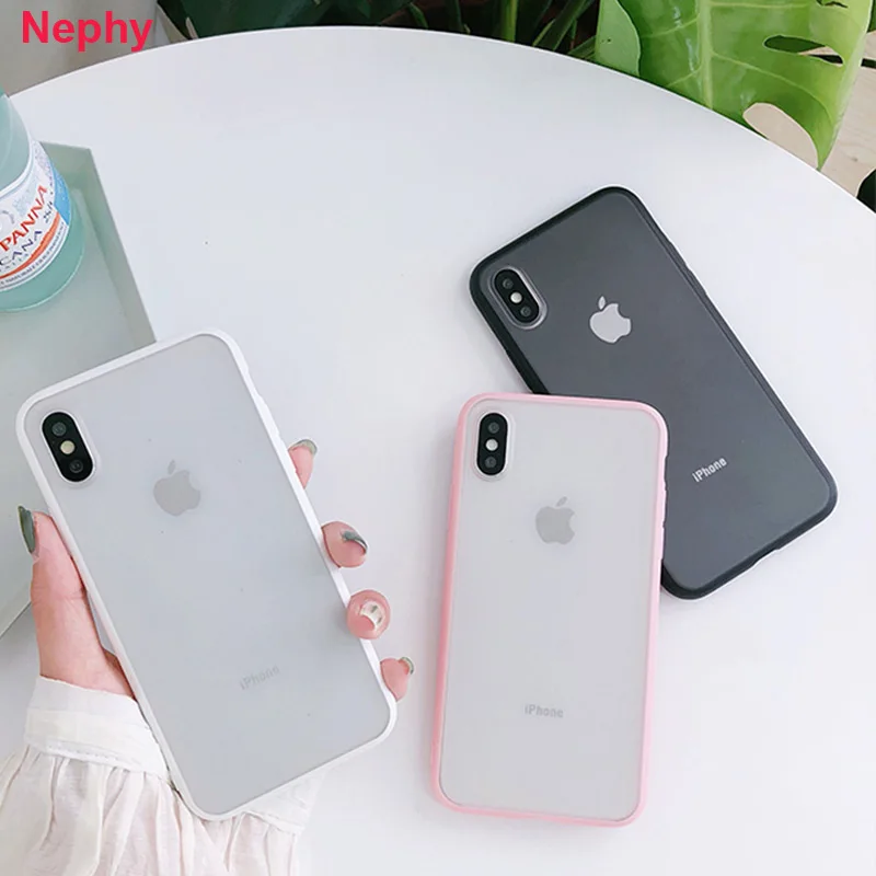 Прозрачный матовый жесткий чехол из поликарбоната для iPhone 6 s 6S 7 7S iPhone 8 Plus X 10 XR XS Max 5 5S 5SE 6plus 6splus 7plus 8 Plus чехол для сотового телефона