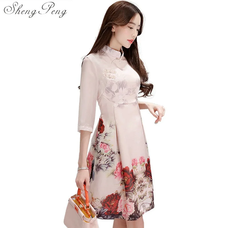 

Chinese traditional dress chinese oriental qi pao chinese dress for women fashion dresses china cheongsam modern CC045