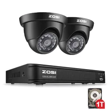 ZOSI 1080P TVI 8-канальный видеорегистратор с 720P ночного видения купольная Водонепроницаемый Камера CCTV DVR комплект HDD