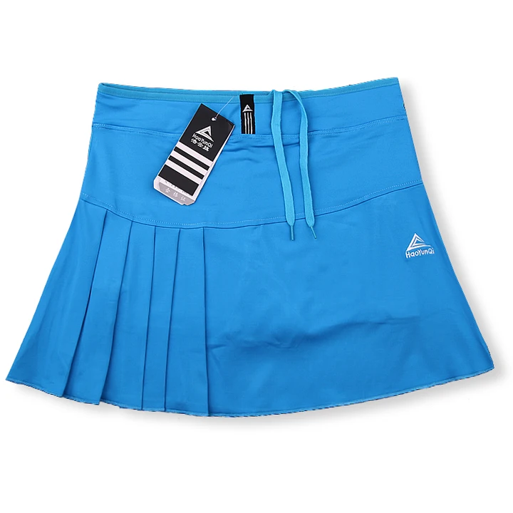 Весна лето теннис бадминтон Skort Дамы бег юбка с карманом безопасности шорты сплошной цвет ракетка спортивная одежда