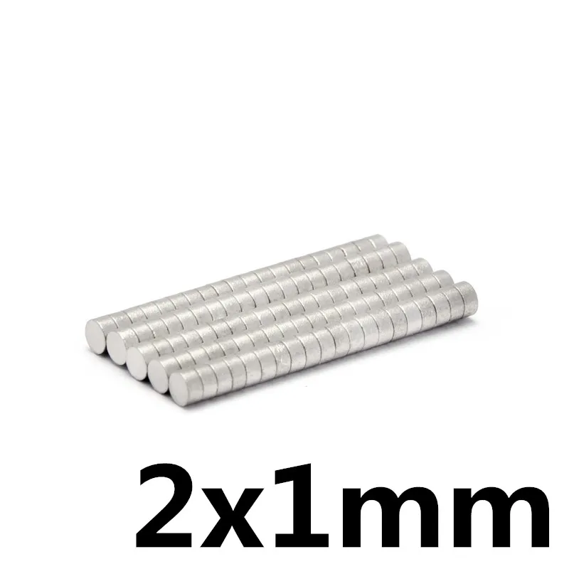 

200pcs 2 x 1 mm N35 Super Strong Powerful Small Round Rare Earth Neodymium Magnets 2 * 1 mm