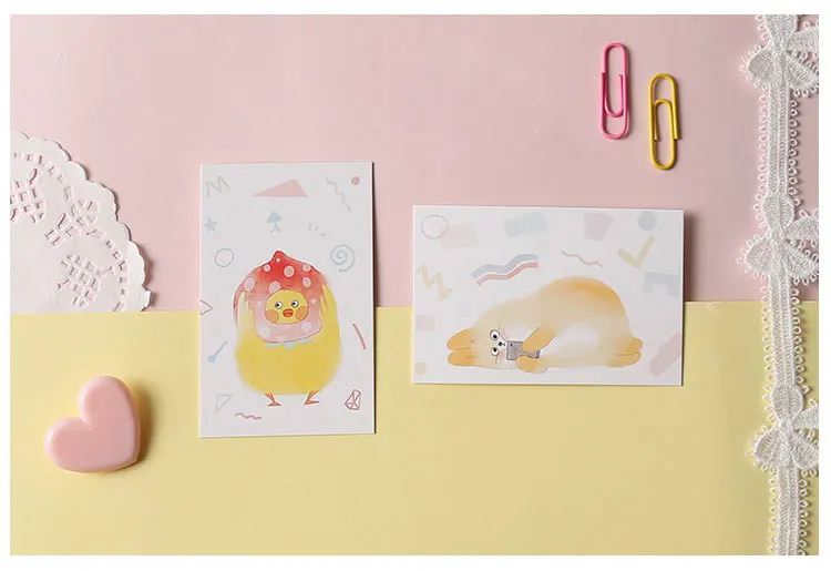 28 листов/набор курица кошка ПЭТ ломо карты мультфильм Животные Мини открытка поздравительная открытка рождественские подарки