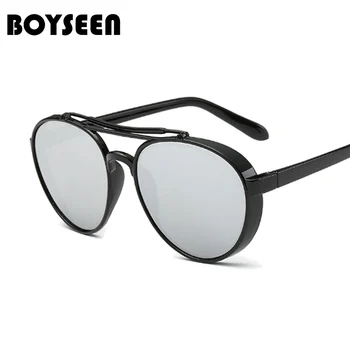 

BOYSEEN Hot Sale Fashion Cat Eye Sunglasses Women Classic Brand Designer Female Twin-Beams Coating Mirror Flat Panel Lens 15935