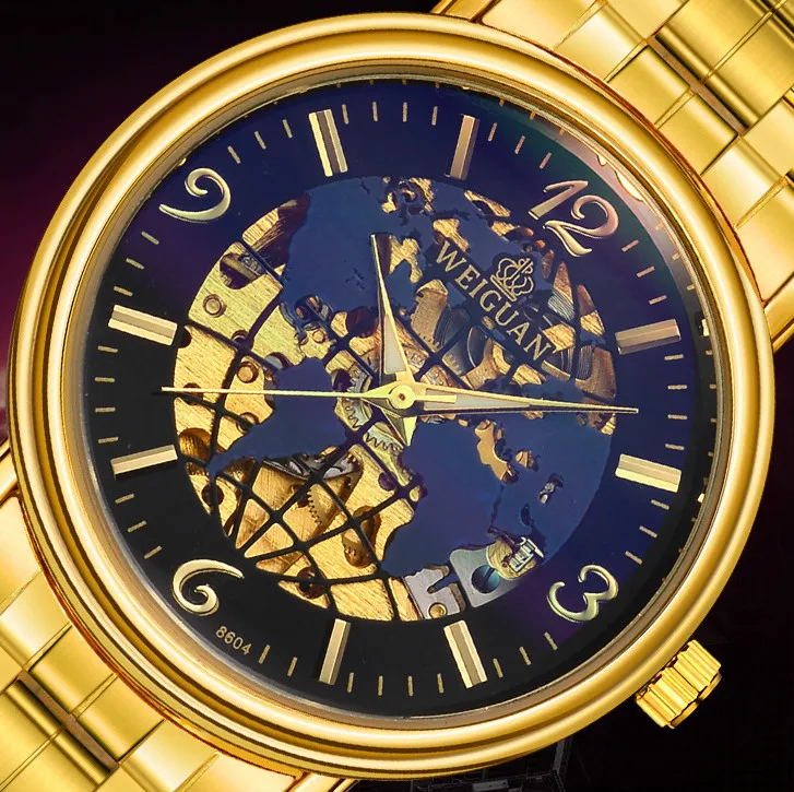 

2017 New Gold Watches Luxury Brand Men's Fashion Automatic Watch Hollow Out Man Mechanical Watches Waches relogio masculino