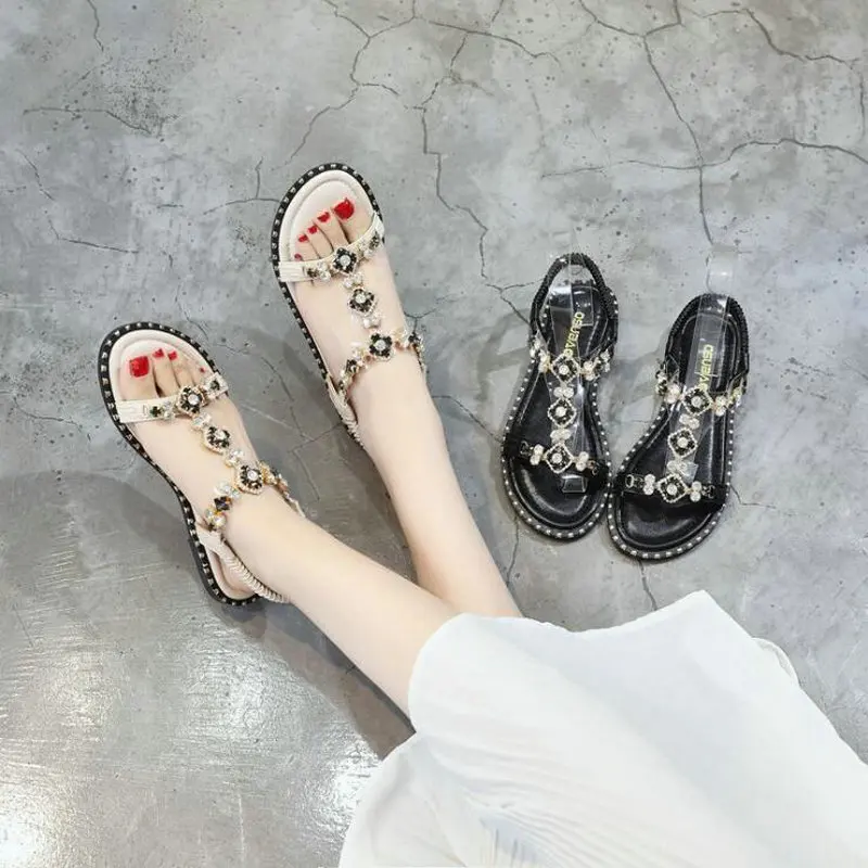 

2019 Summer new fashion retro roman sandals trend wild women's flat sandals women Breathable light Beach sandals BB-59