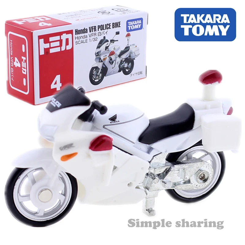 Takara Tomy Tomica Honda VFR полицейский мотоцикл модели комплект 1:32 № 4 литой миниатюрный детские игрушки Популярные волшебные детские куклы