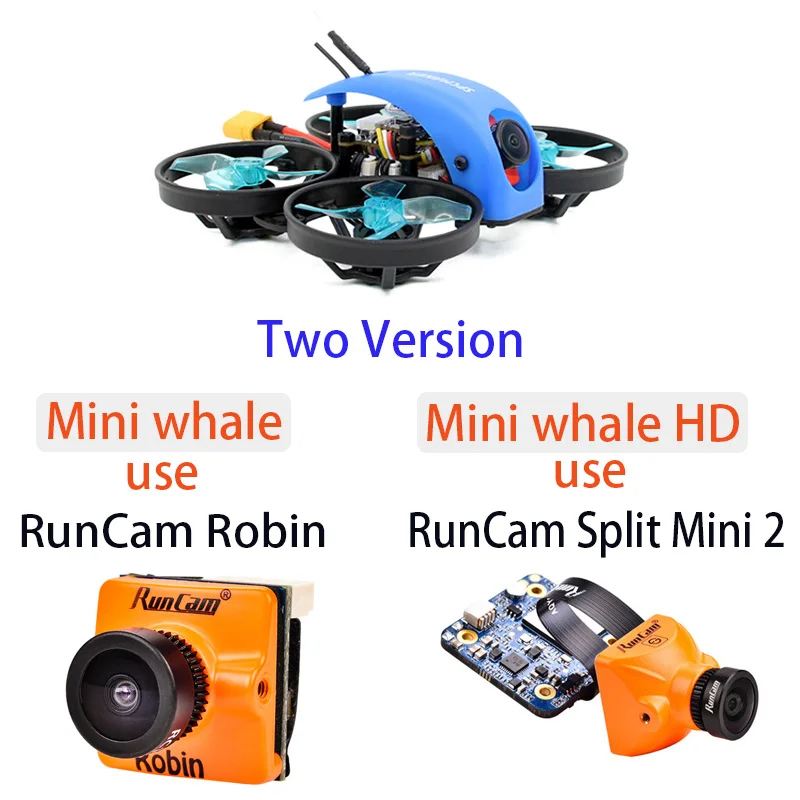 1 шт. SPCMAKER Mini Whale FPV гоночный Радиоуправляемый Дрон ультра светильник маленький 78 мм 1080P HD карта Запись HD 2-S RunCam ROBIN камера парящая