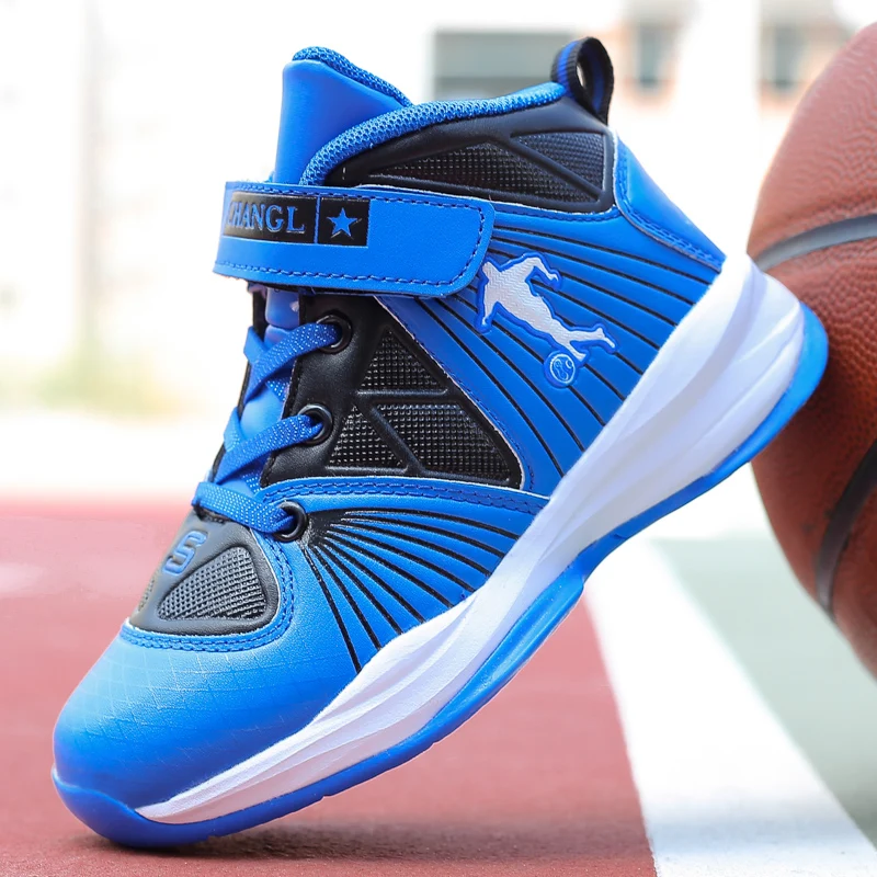 

Children Basketball Shoes For High Quality Thick Sole Non-slip Outdoor Kids Sneakers Boys Footwear Rubber Sports Shoes