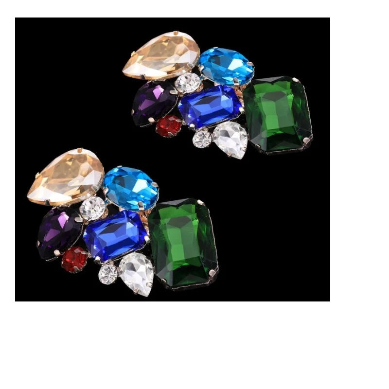 Женская обувь «сделай сам»; очаровательные свадебные туфли-лодочки на высоком каблуке; красивый кристалл бриллиант; свадебные туфли с пряжкой; 1 пара - Цвет: Синий