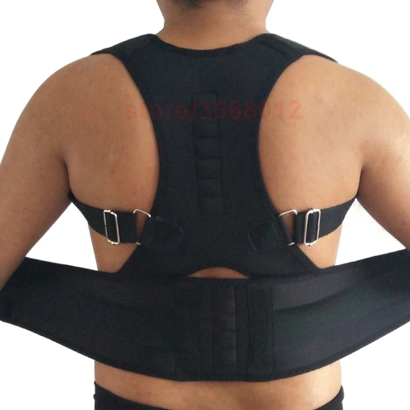 Women Men Corset Back Belt Shoulder Corrector Posture Lumbar Support Adjustable Magnet Straightener Brace | Красота и здоровье
