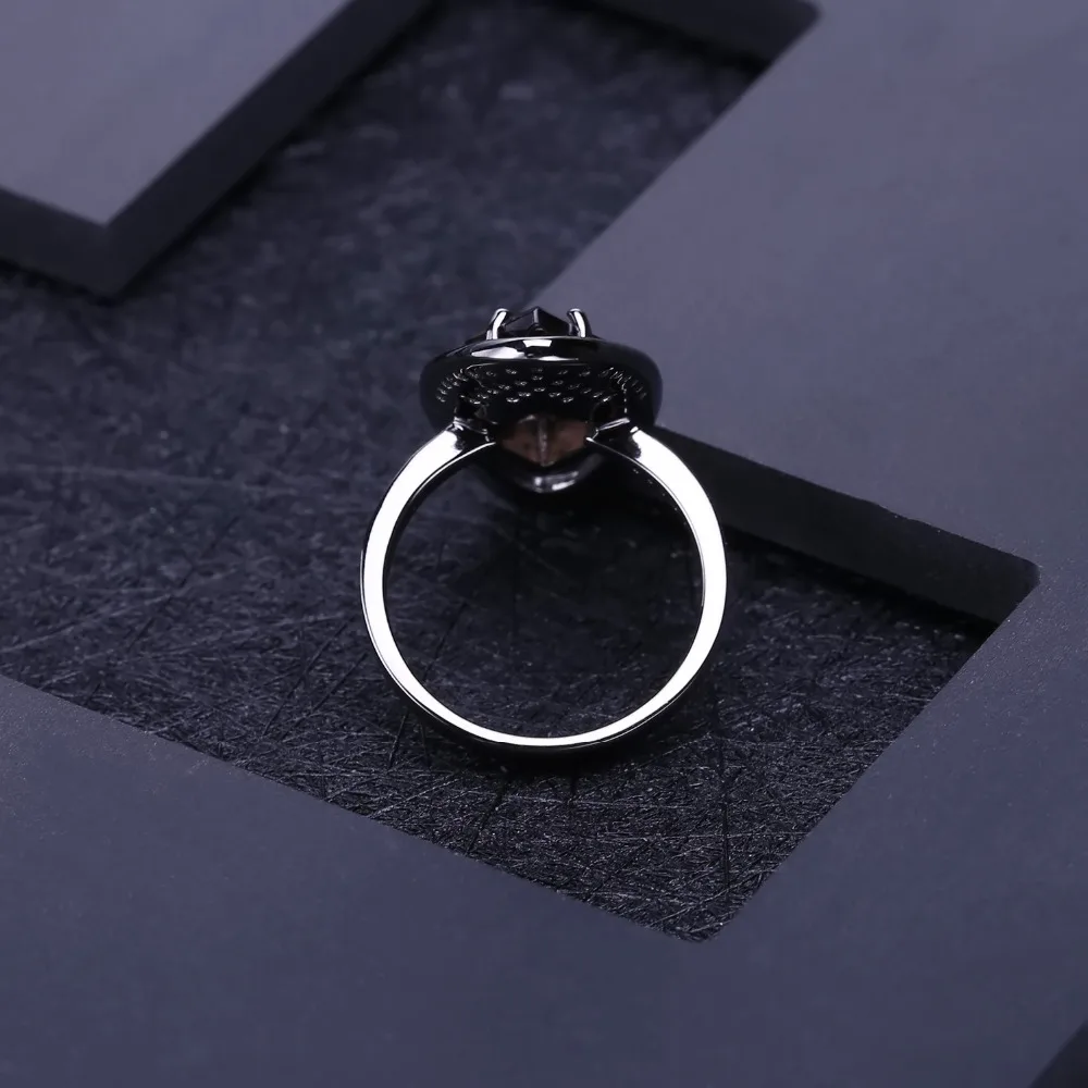 GEM'S BALLET, натуральный дымчатый кварц, драгоценный камень, кольцо на палец, 925 пробы, серебряное, геометрическое, винтажное, готическое, кольца для женщин, хорошее ювелирное изделие