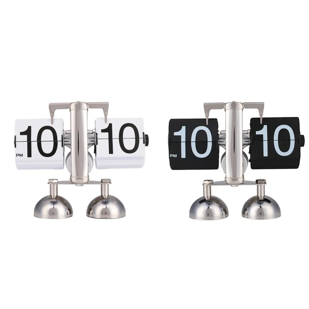 

Vintage Retro Flip Clock Scale Modern Digital Auto Page Turning Dual Stand Flip Clocks Home Decor Desk Table Quartz Clock