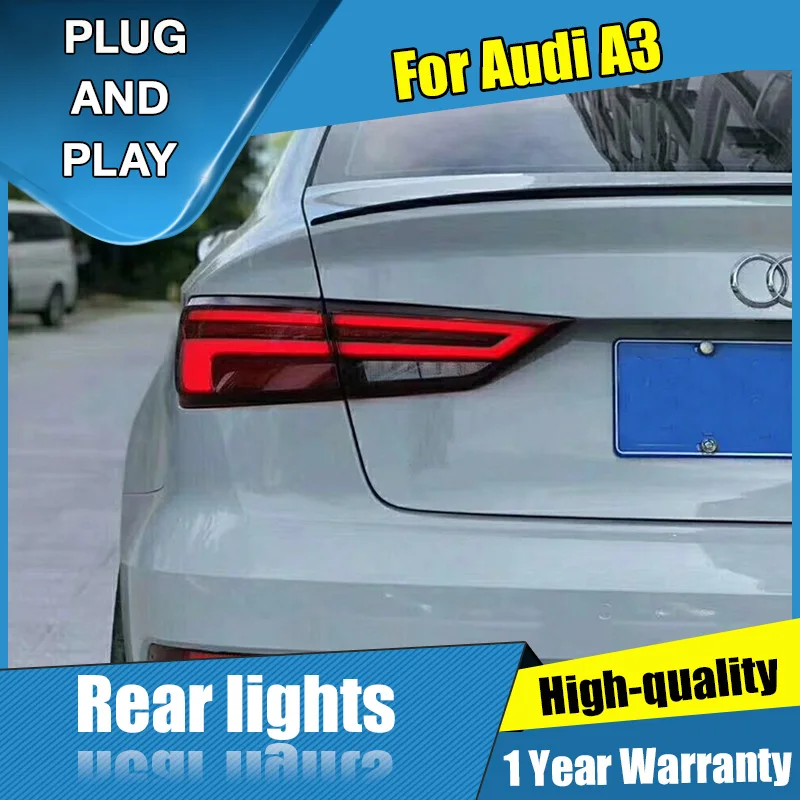 Ceny Światła LED do stylizacji samochodu lampa tylna do Audi A3 światła tylne 2015 2019 światło tylne DRL + kierunkowskaz + hamulec + światło cofania LED