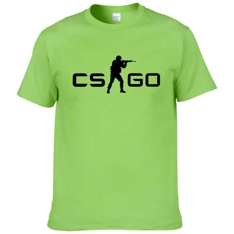 CS GO Gamers, мужская и женская футболка, летняя новинка, csgo, Мужская футболка, хлопок, высокое качество, топ, футболки, брендовая одежда, хип-хоп, уличный стиль#127 - Цвет: light green