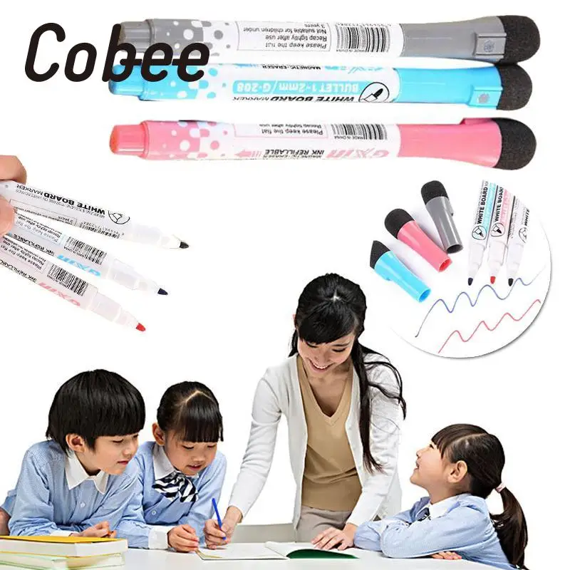 Cobee 3 цвета белая доска маркер для Доски Ластик ручка для художественного письма масляная ручка креативный двойной записи стираемый маркер