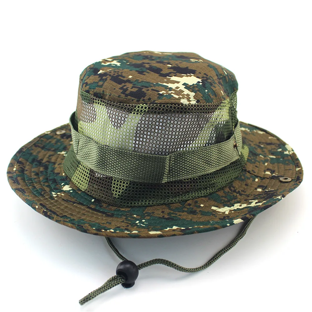 Армейская камуфляжная шапка BOONIE, высокое качество, военная камуфляжная сетчатая Панама, шапки для охоты, пешего туризма, рыбалки, альпинизма, кепка A3F3