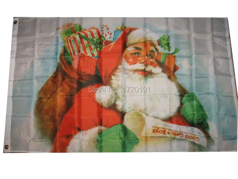 free shipping 3x5 Merry Christmas Santa Claus Gifts Flag 3'x5' House