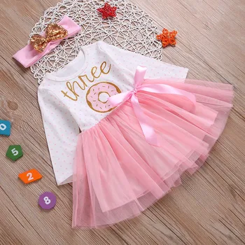 

Baby Girls Dress Cotton Baby Infant Fairy Tale Petals Colorful Princess Dress with Headwear Newborn Baby Gifts