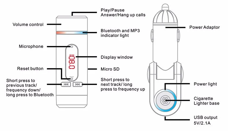 Car Bluetooth Handsfree Kit 8