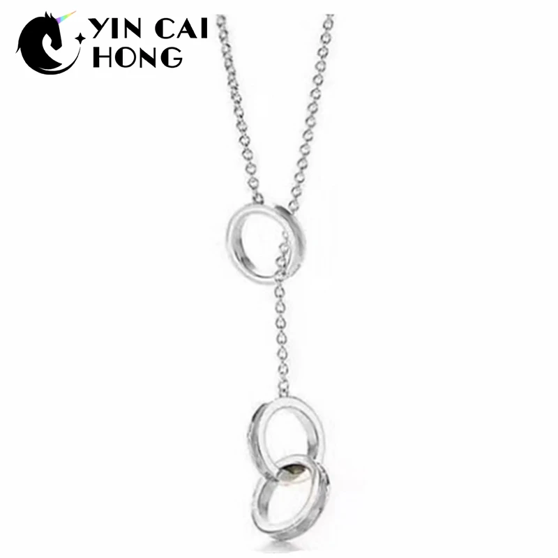 

YCH Charm Gift 925 Sterling Silver Three Circle TIFF Attractive Elegance Temperament Necklace World Jewelry