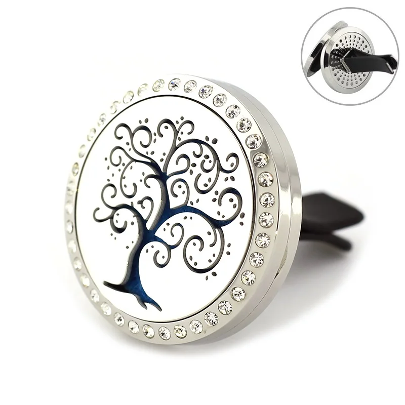 2017 New Essential Oil Car Diffuser Locket Vent Clip 316L Magnetic Stainless Steel Tree of Life Aromatherapy | Украшения и