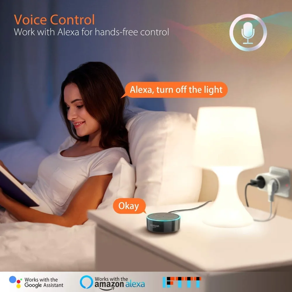 Умная розетка Smart life wifi штепсельная вилка европейского стандарта 16 А две розетки